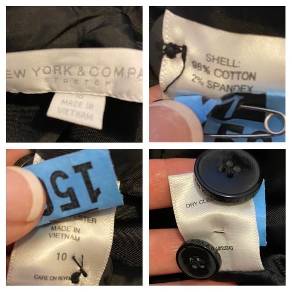 New York & Company Black Stretch 2 Button Blazer - Picture 7 of 7